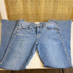 Abercrombie Kids Blue Jeans with Studded Detail High Rise Flare